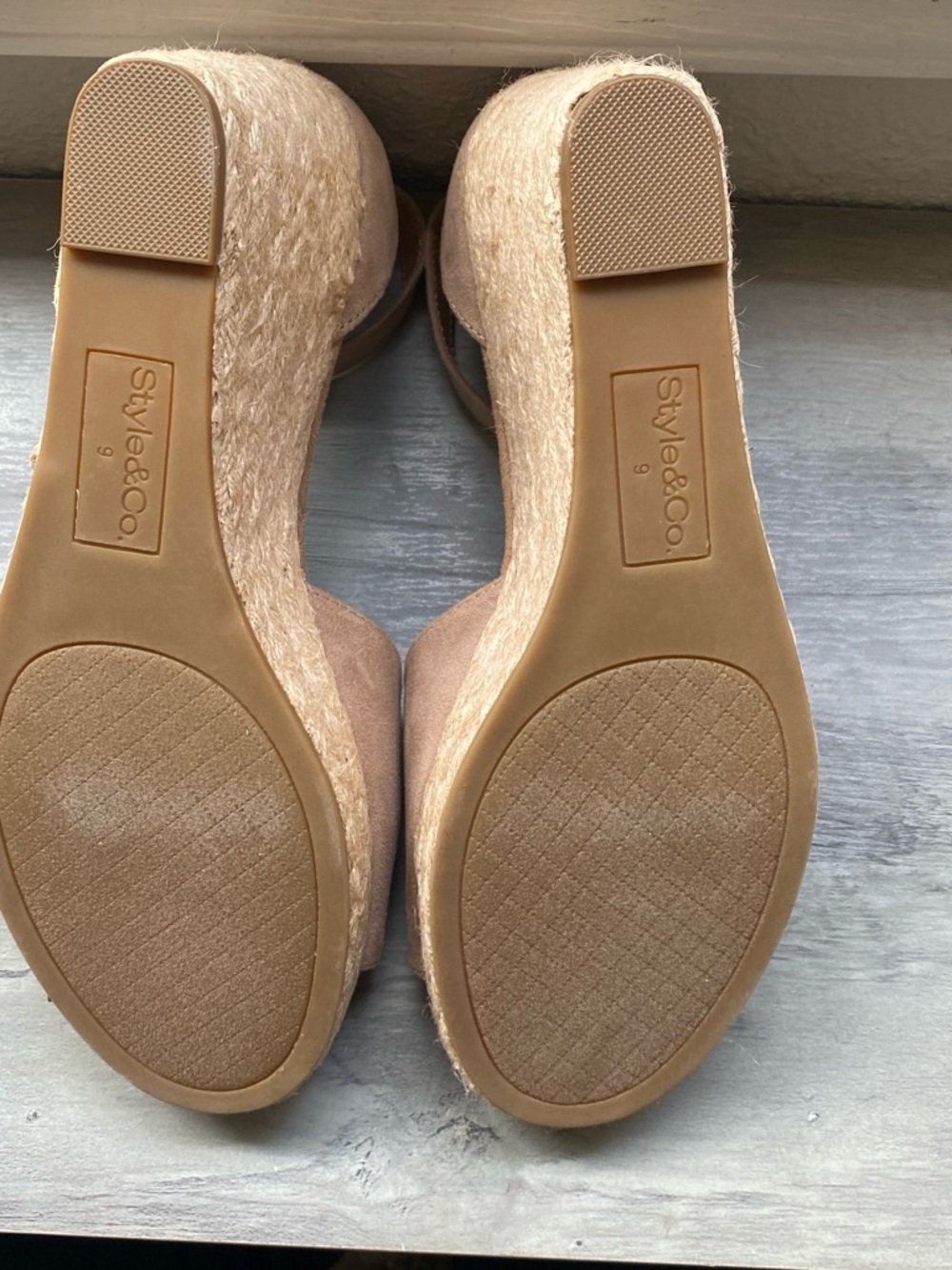Style & Co. Beige Espadrille Wedge Sandals with Ankle Strap - Picture 6 of 6